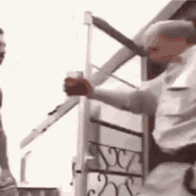 falling down stairs